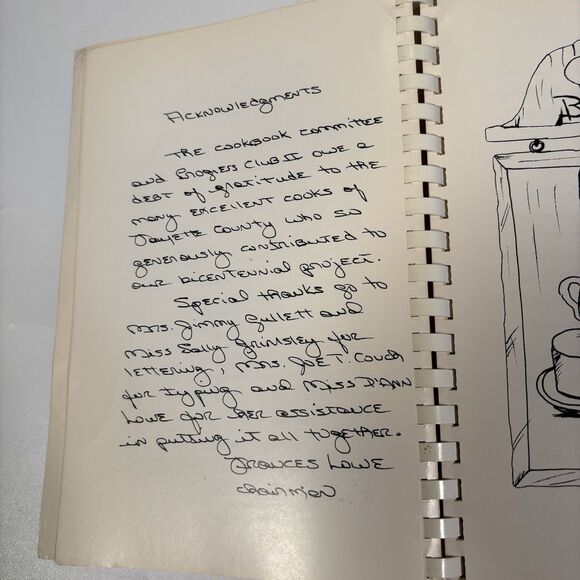 progress club ii cookbook fayette alabama Handwritten Recipes Vintage Community - Picture 2 of 8